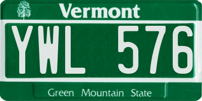 VT license plate YWL576