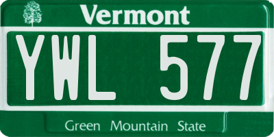 VT license plate YWL577