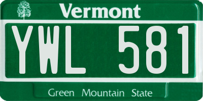 VT license plate YWL581