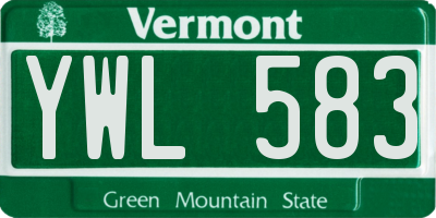 VT license plate YWL583