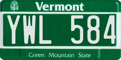 VT license plate YWL584