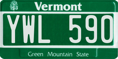 VT license plate YWL590
