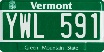 VT license plate YWL591