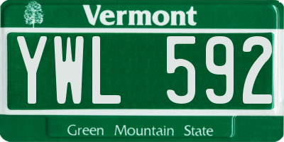 VT license plate YWL592