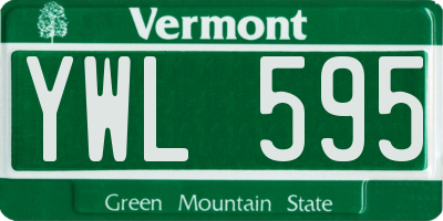 VT license plate YWL595
