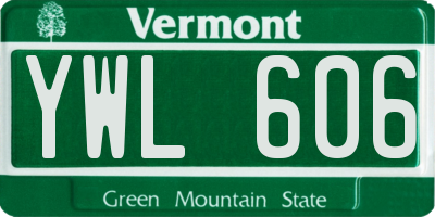 VT license plate YWL606