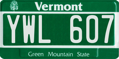 VT license plate YWL607