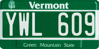 VT license plate YWL609
