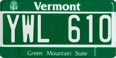 VT license plate YWL610