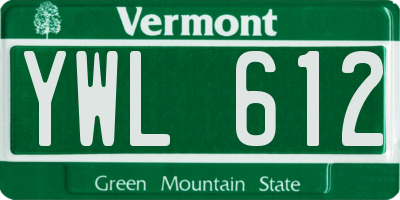 VT license plate YWL612