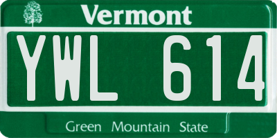 VT license plate YWL614