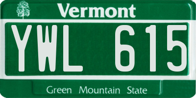VT license plate YWL615