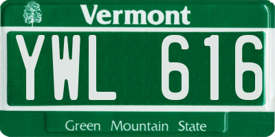 VT license plate YWL616