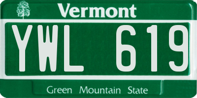 VT license plate YWL619