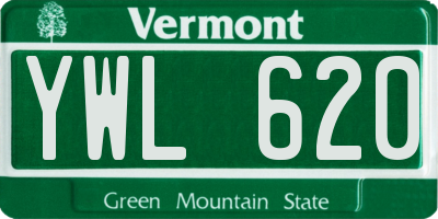 VT license plate YWL620