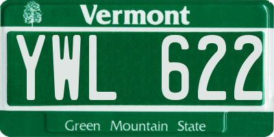 VT license plate YWL622