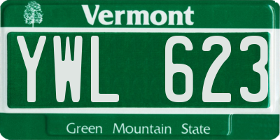VT license plate YWL623