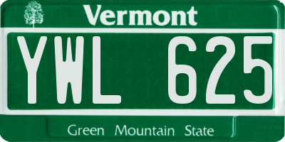 VT license plate YWL625