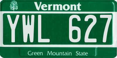 VT license plate YWL627