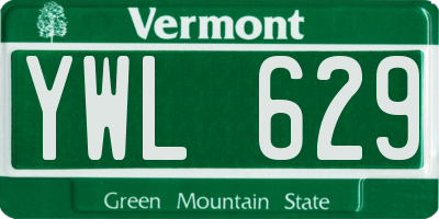 VT license plate YWL629