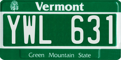 VT license plate YWL631