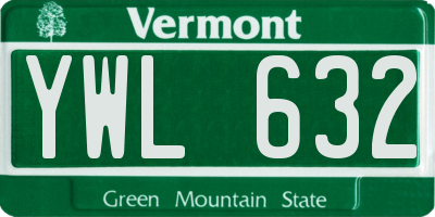 VT license plate YWL632