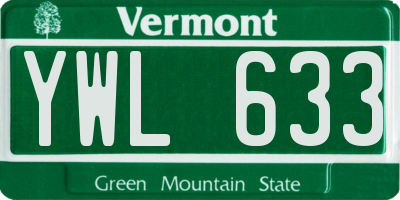VT license plate YWL633