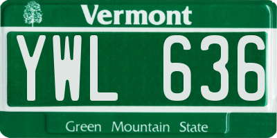 VT license plate YWL636