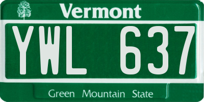 VT license plate YWL637