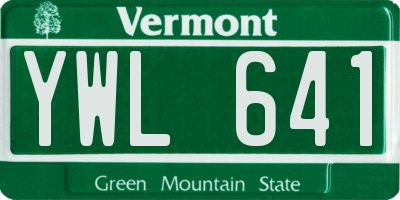 VT license plate YWL641