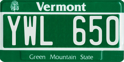 VT license plate YWL650