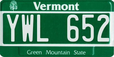 VT license plate YWL652