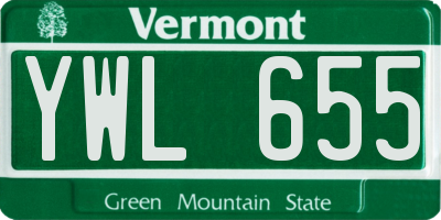 VT license plate YWL655