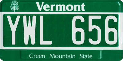 VT license plate YWL656
