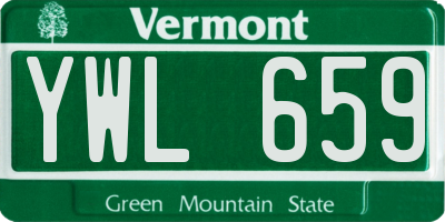 VT license plate YWL659