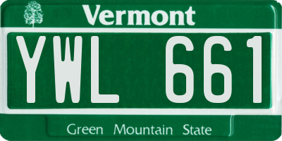 VT license plate YWL661