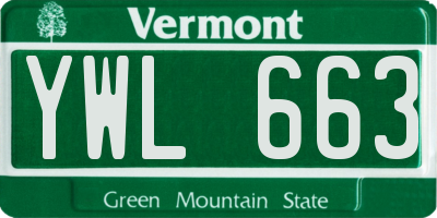 VT license plate YWL663
