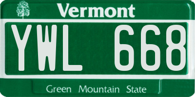 VT license plate YWL668
