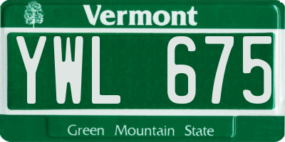 VT license plate YWL675