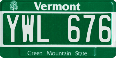 VT license plate YWL676