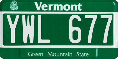 VT license plate YWL677