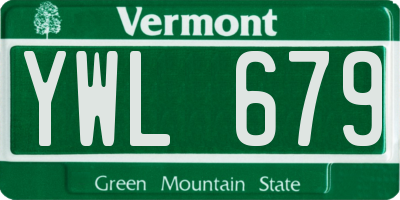 VT license plate YWL679