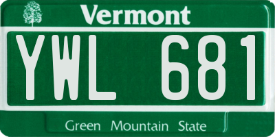 VT license plate YWL681