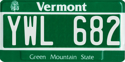 VT license plate YWL682