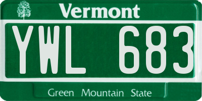 VT license plate YWL683