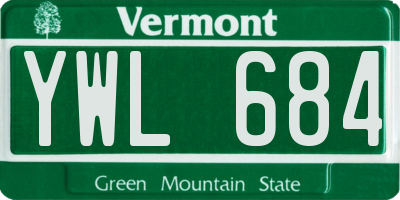 VT license plate YWL684