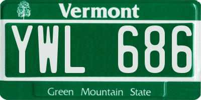 VT license plate YWL686
