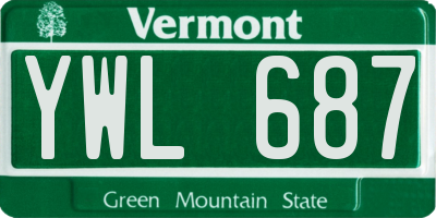 VT license plate YWL687