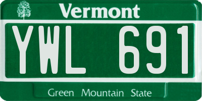 VT license plate YWL691