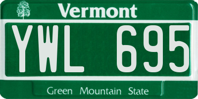 VT license plate YWL695